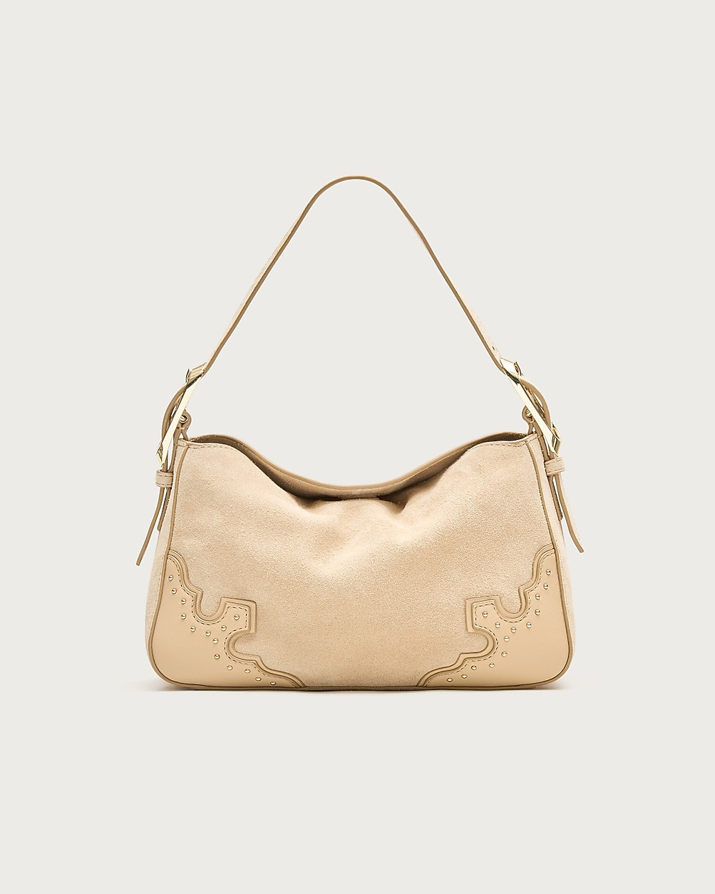 Berkeley small shoulder bag in studded leather and suede | J. Crew US