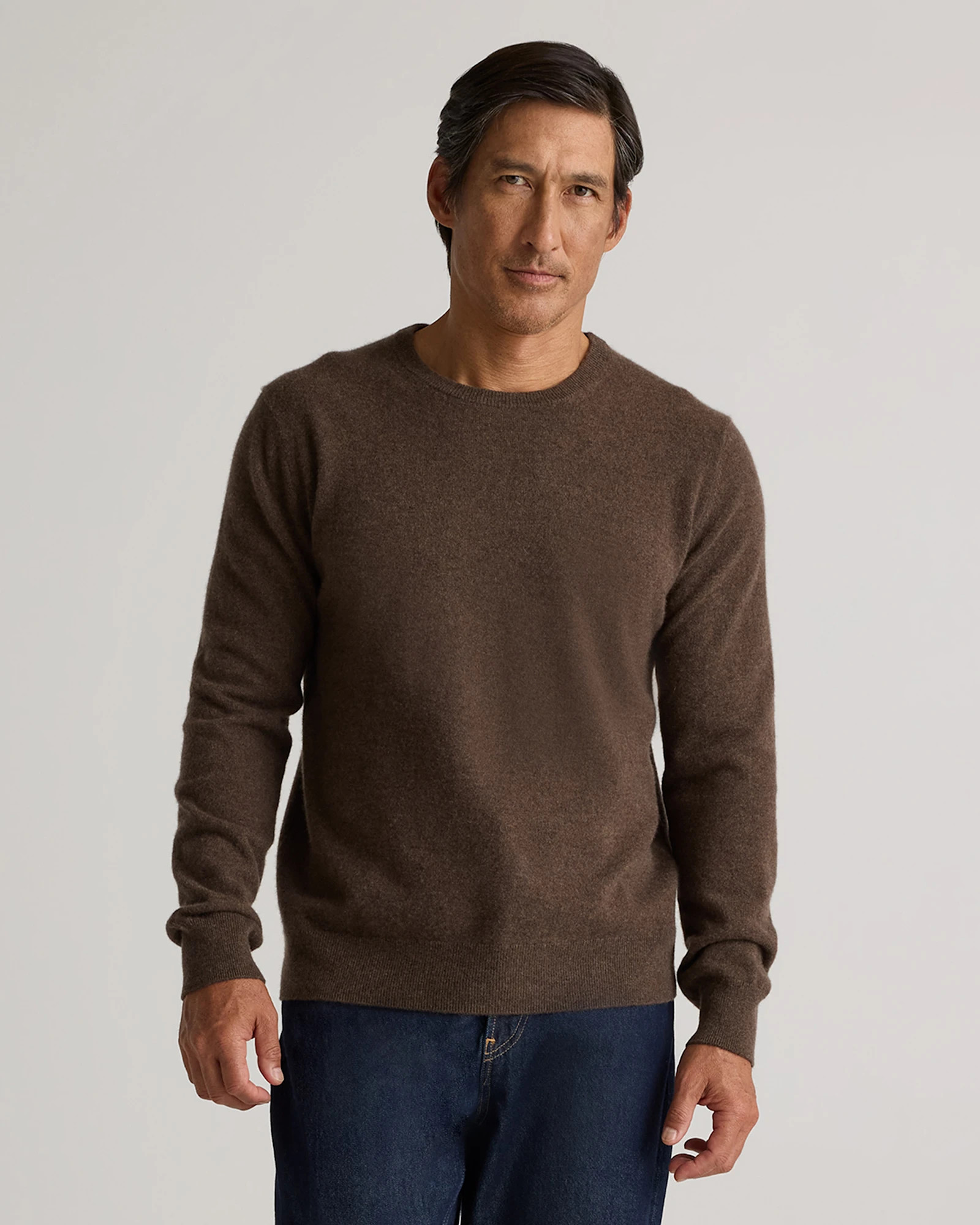 Mongolian Cashmere Crewneck Sweater in Brown | Quince