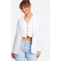 White Linen Look Blazer | Debenhams UK
