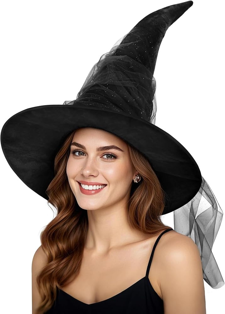 Women's Witch Hat with Shapeable Wide Brim and Adjustable Drawstring | Amazon (US)