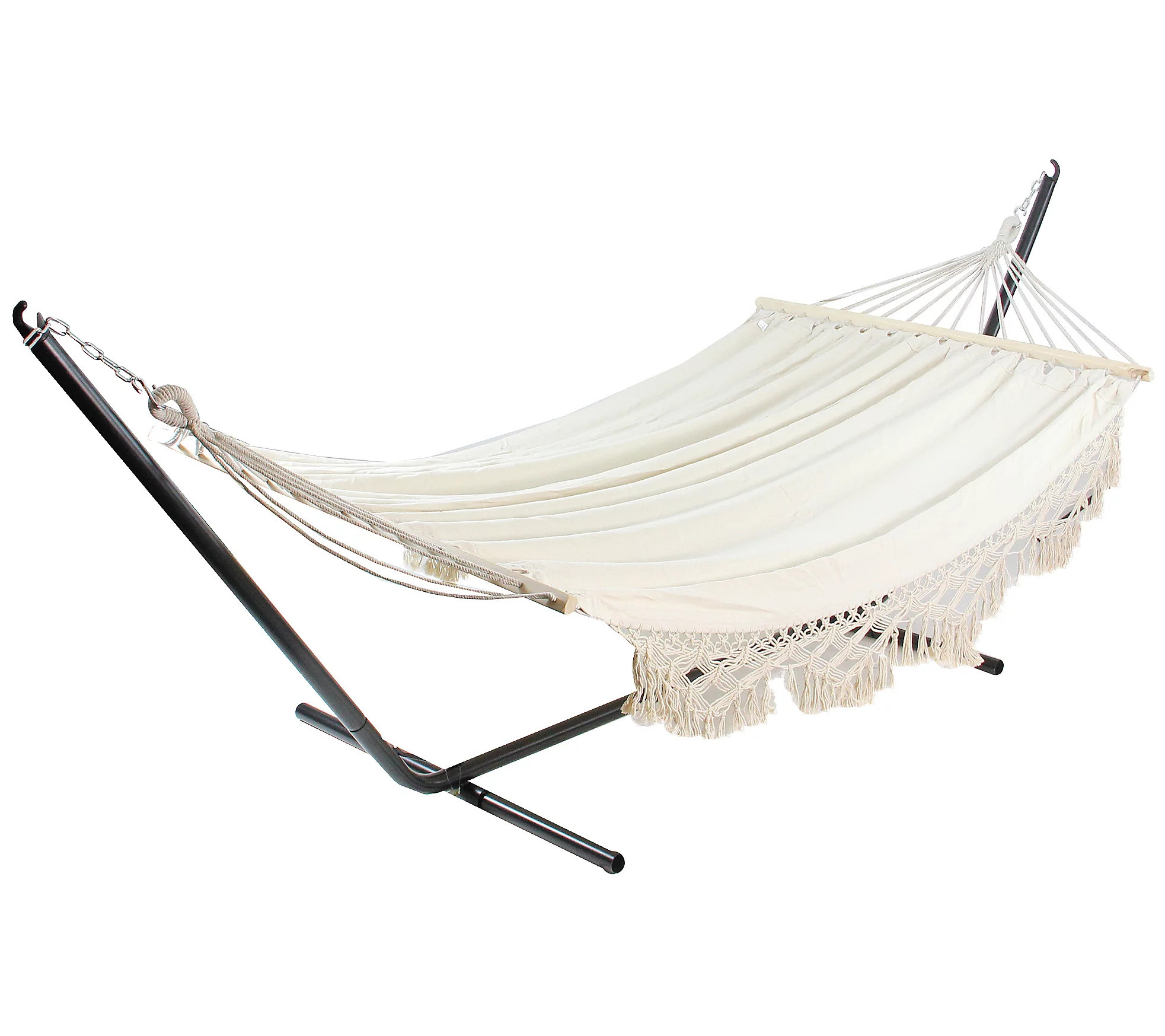 Northlight 78"" Beige Macrame Hammock | QVC
