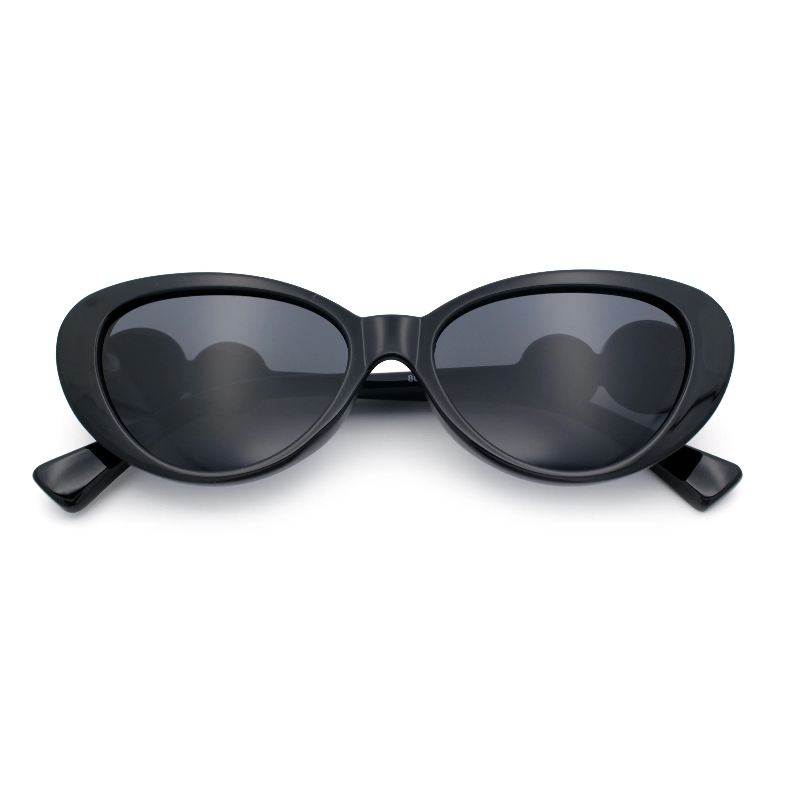 Womens Star Stud Jewel Trim Arm Mod Cat Eye Plastic Fashion Diva Sunglasses All Black | Walmart (US)