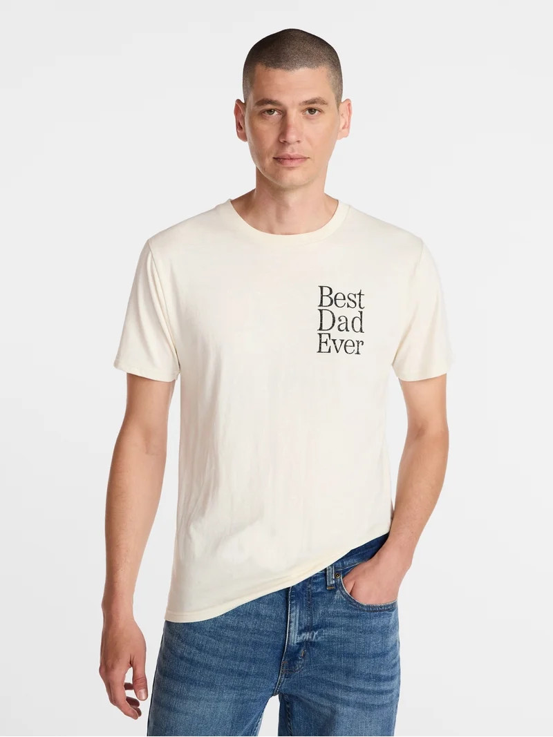 Father's Day Men's Best Dad Ever Chest Graphic Tee by Way to Celebrate, Sizes XS-5XL | Walmart (US)