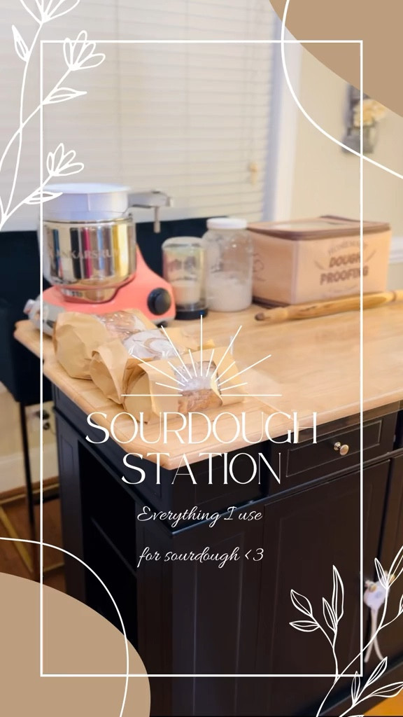 My little "Sourdough Station.” I'm in LOVE.🥖🍞🥨🥐🍪♥️ EVERYTHING listed below⬇️ I added as many as I was allowed! My cute sourdough tools are from Ballerina Farm🐄

#LTKhome #LTKSeasonal #LTKGiftGuide