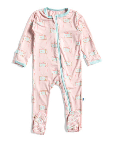 Infant Girls Vintage Tv Footie With Zipper | TJ Maxx