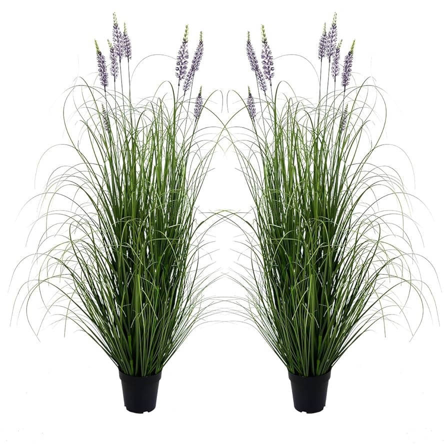 Artificial Plant 5ft(2pack) Tall Artificial Lavender Plant,Faux Plants Indoor Home Decorative Art... | Amazon (US)