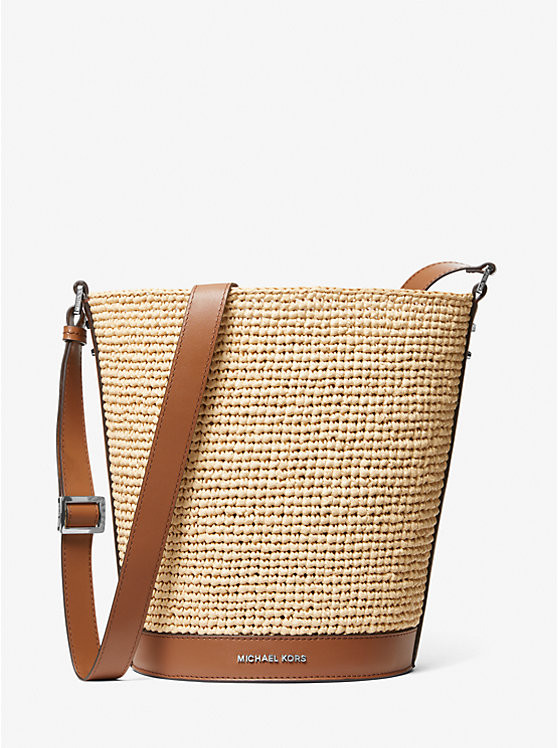 Townsend Medium Straw Bucket Messenger | Michael Kors US
