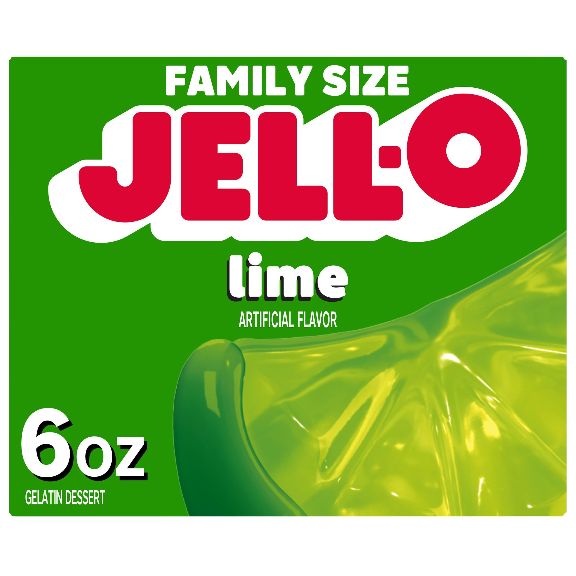 Jell-O Lime Gelatin Dessert Mix, Family Size, 6 oz Box | Amazon (US)