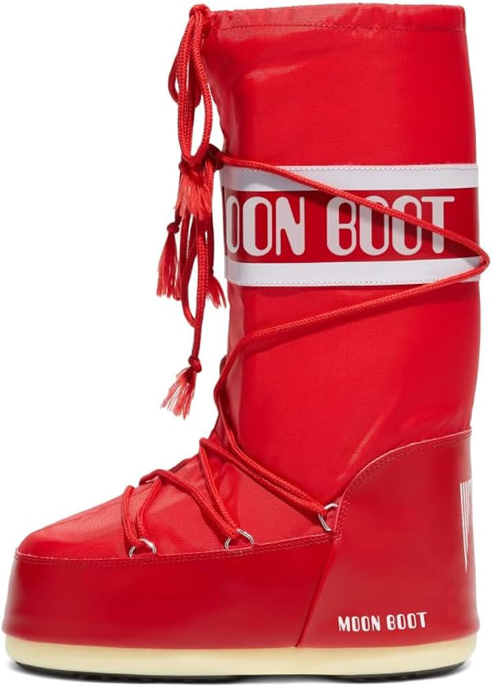 Amazon.com: Moon Boot Icon Nylon Insulated Slip On Unisex Snow Boots, M11.5-13, W12.5-14, Red : C... | Amazon (US)