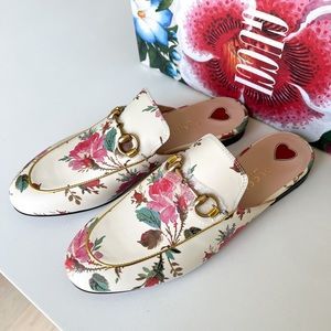 Gucci Princetown Rose Floral Cream Mules Loafers | Poshmark