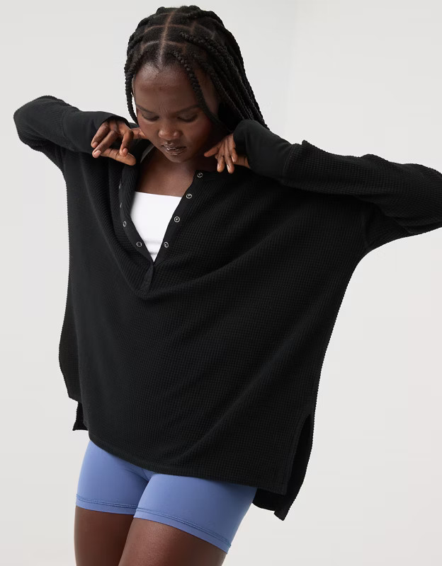 OFFLINE By Aerie Wow! Waffle Henley T-Shirt | Aerie