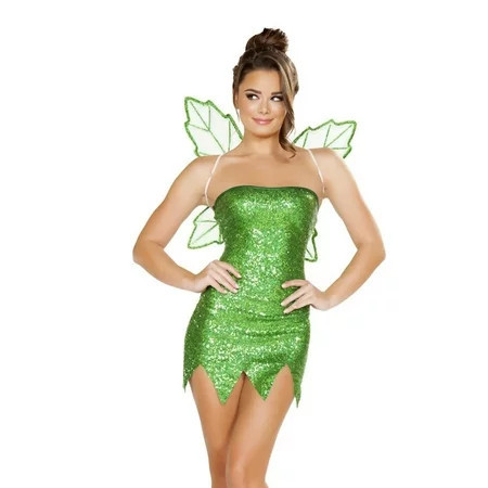 Women Fairy Costume with Wings Halloween Costume Forest Fairies Green Bodycon Mini Dress Elf Cosplay Outfits | Walmart (US)