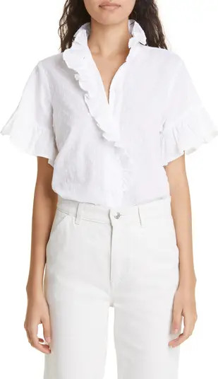 Vanessa Ruffle Detail Cotton Blouse | Nordstrom