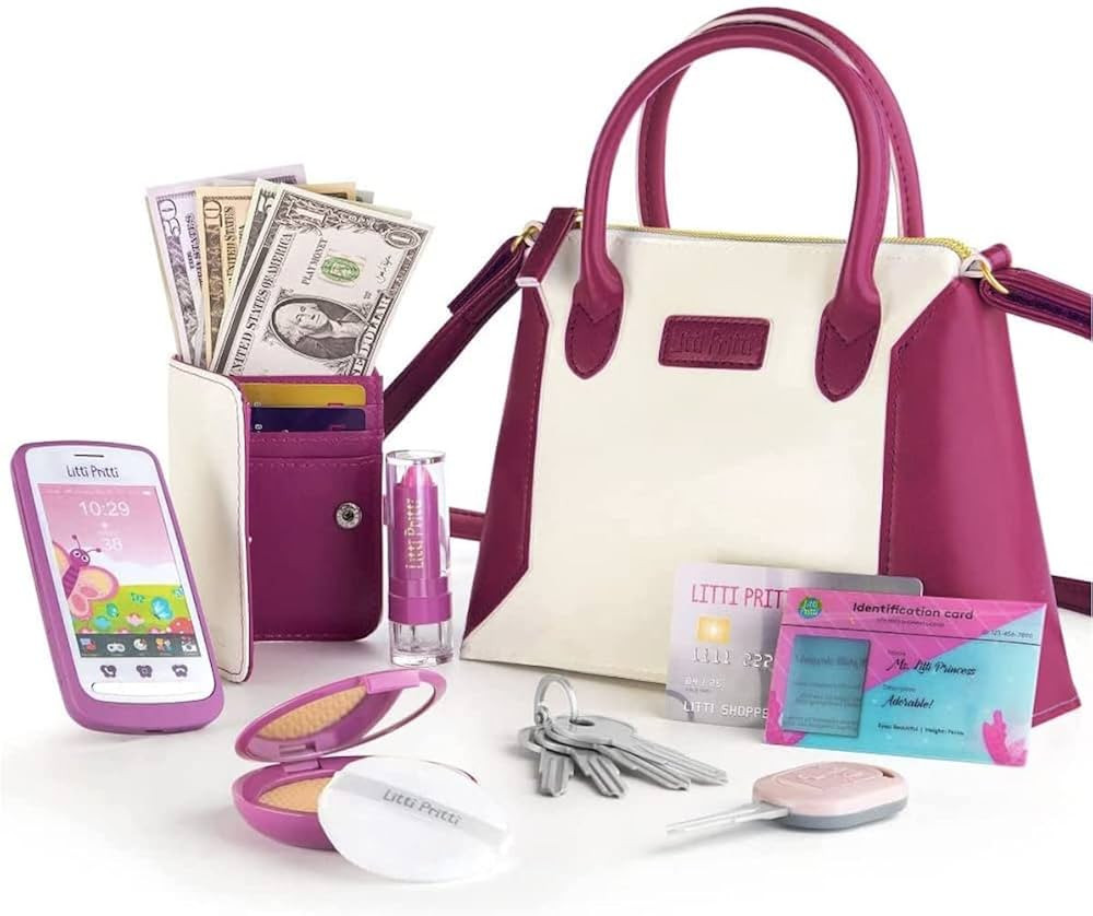 Litti Pritti Play Purse for Little Girls, Toddler Purse Set w/ Accessories, Fashion Girl Toys, To... | Amazon (US)