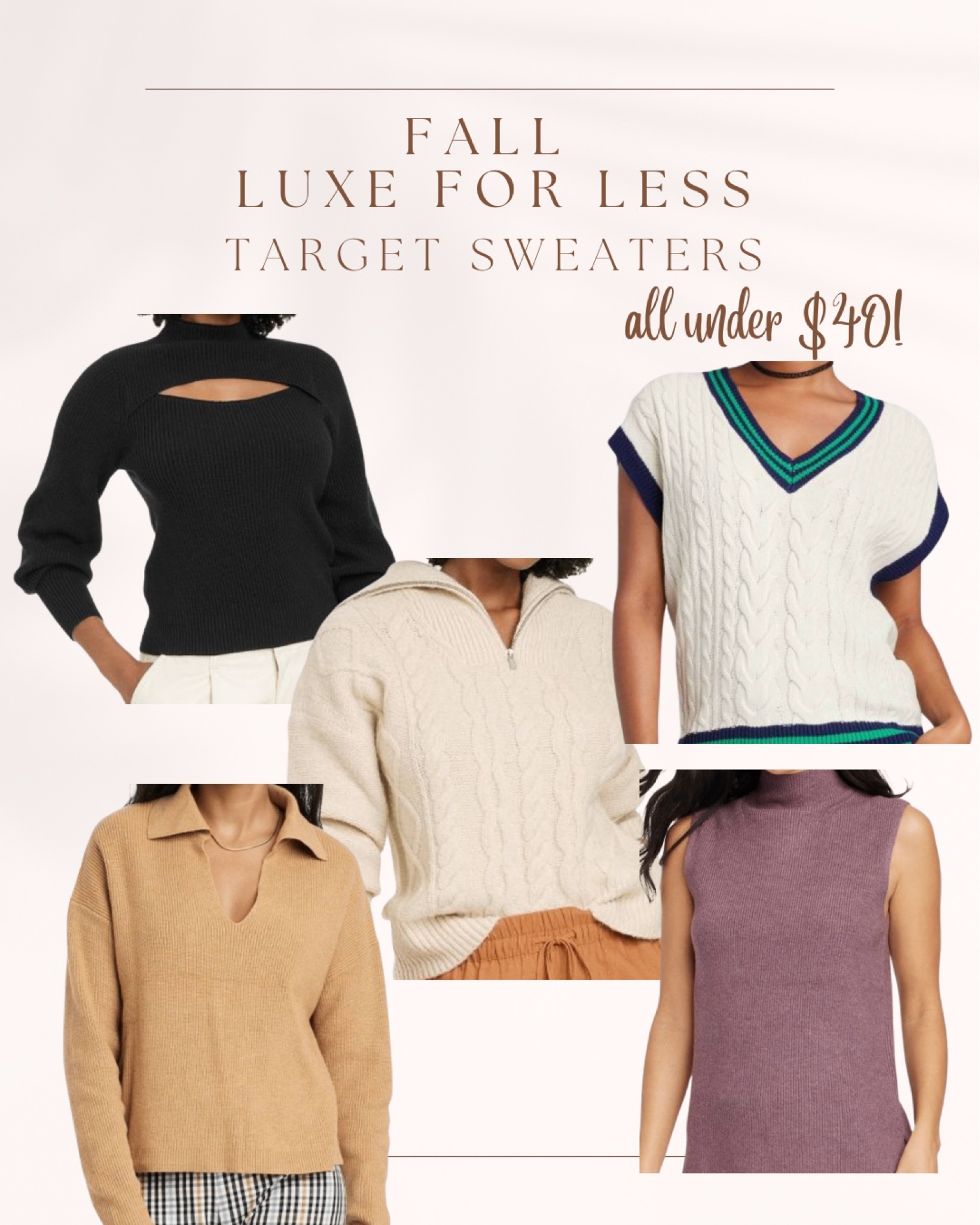 Fall luxe for less - sweaters from Target! 

#LTKworkwear #LTKSeasonal #LTKstyletip