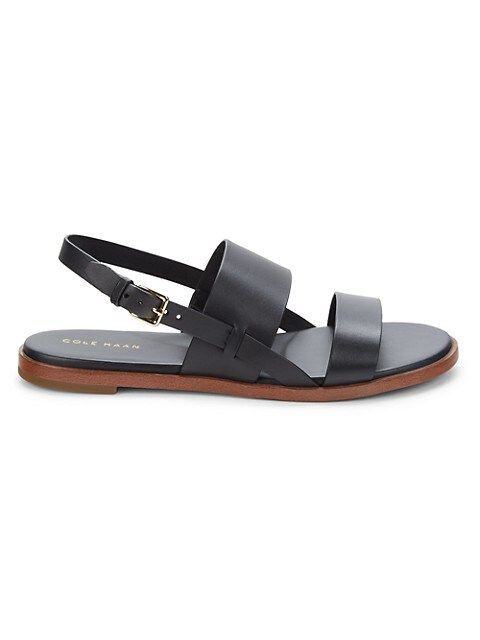Faux Leather Strappy Flat Sandals | Saks Fifth Avenue OFF 5TH