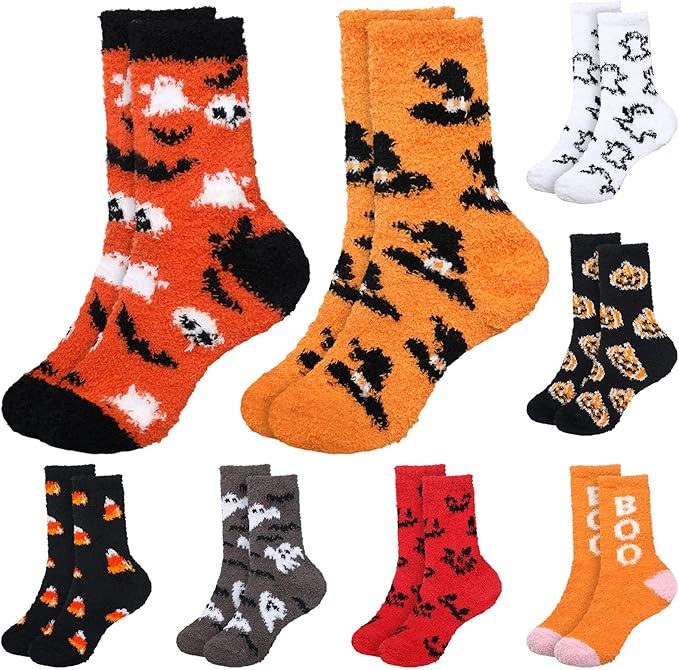 8 Pair Fuzzy Sock for Women Unisex Cozy Fluffy Soft Sleep Socks for Winter Sports Outdoor Christm... | Amazon (US)