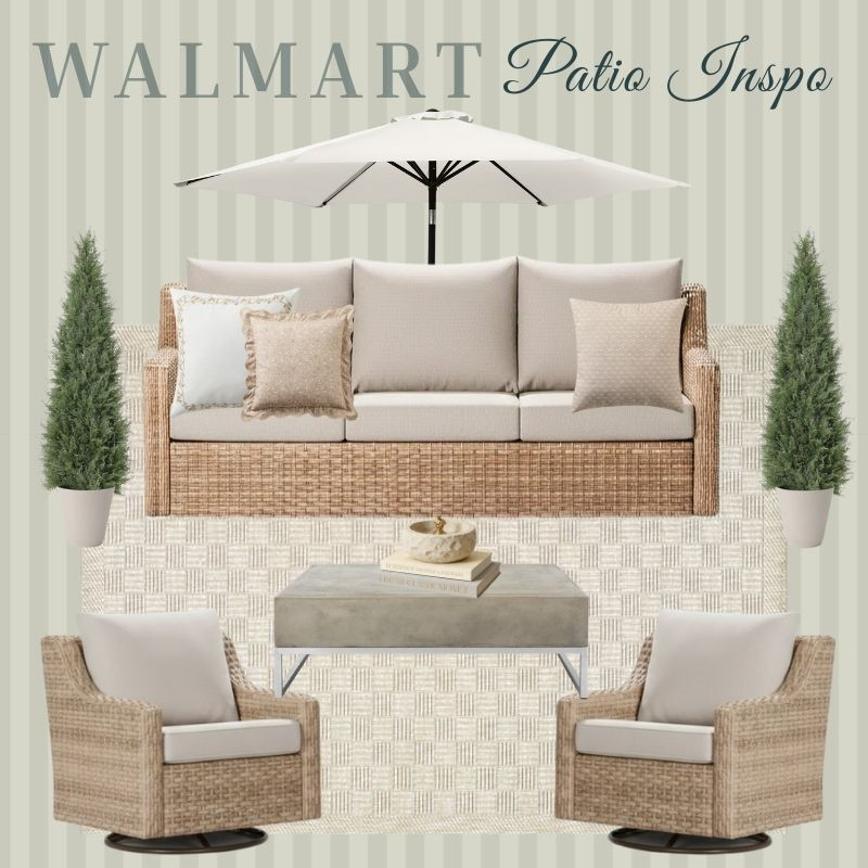 Classic wicker patio furniture with an elevated touch 🤍 Neutral cushions, soft greenery, and timeless textures for an outdoor space that feels polished and inviting.


// Walmart, Walmart Finds, Walmart Home, Walmart Home Decor, Walmart Home Finds, Walmart Home And Decor, Walmart Patio, Walmart Patio Set, Walmart Patio Furniture, Walmart Patio Umbrella, Swivel Glider Chair, Outdoor Pillow, Outdoor Coffee Table, Decorative Books, Planter, Artificial Tree, Outdoor Area Rug 

 #LTKdayinmylife #LTKSeasonal #LTKHome