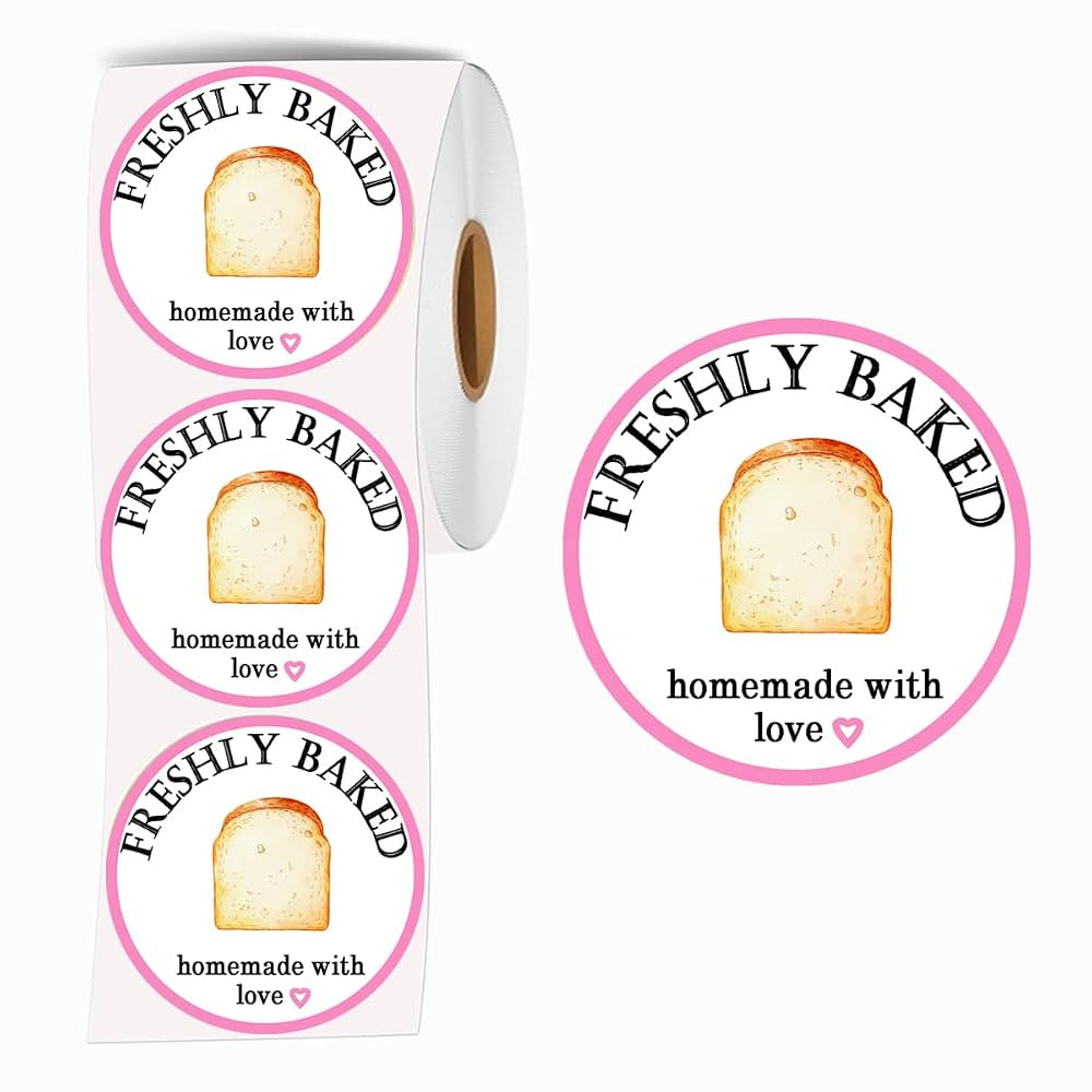 500 Pcs Homemade Bread Stickers 2 Inch Sourdough Bag Sticker Baking Labels for Gift Bakery Busine... | Amazon (US)