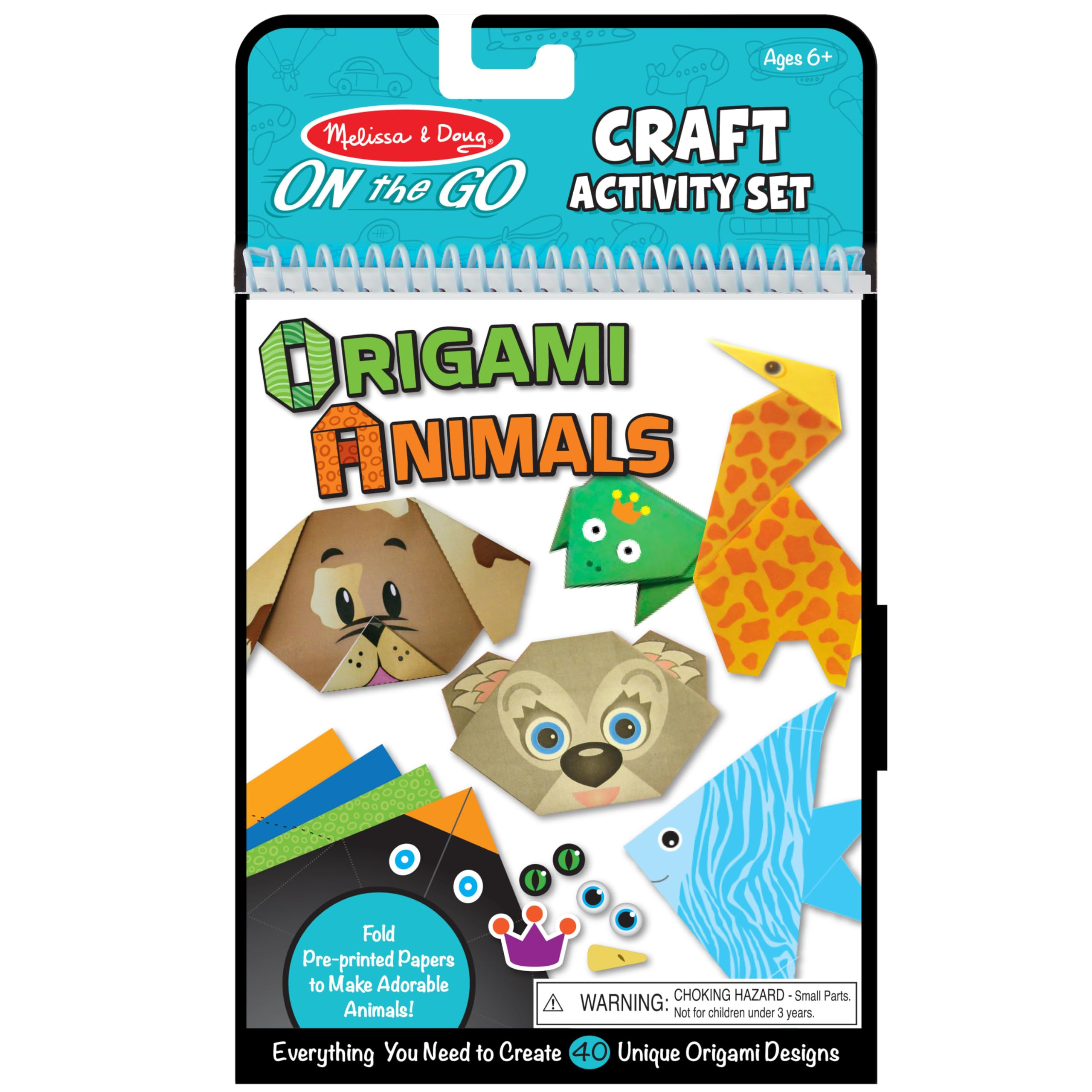Melissa & Doug On the Go Origami Animals Craft Activity Set - 38 Stickers, 40 Origami Papers | Amazon (US)