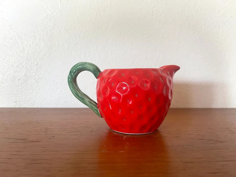 Vintage 1980s Ceramic Strawberry Creamer Pitcher | Etsy (US)