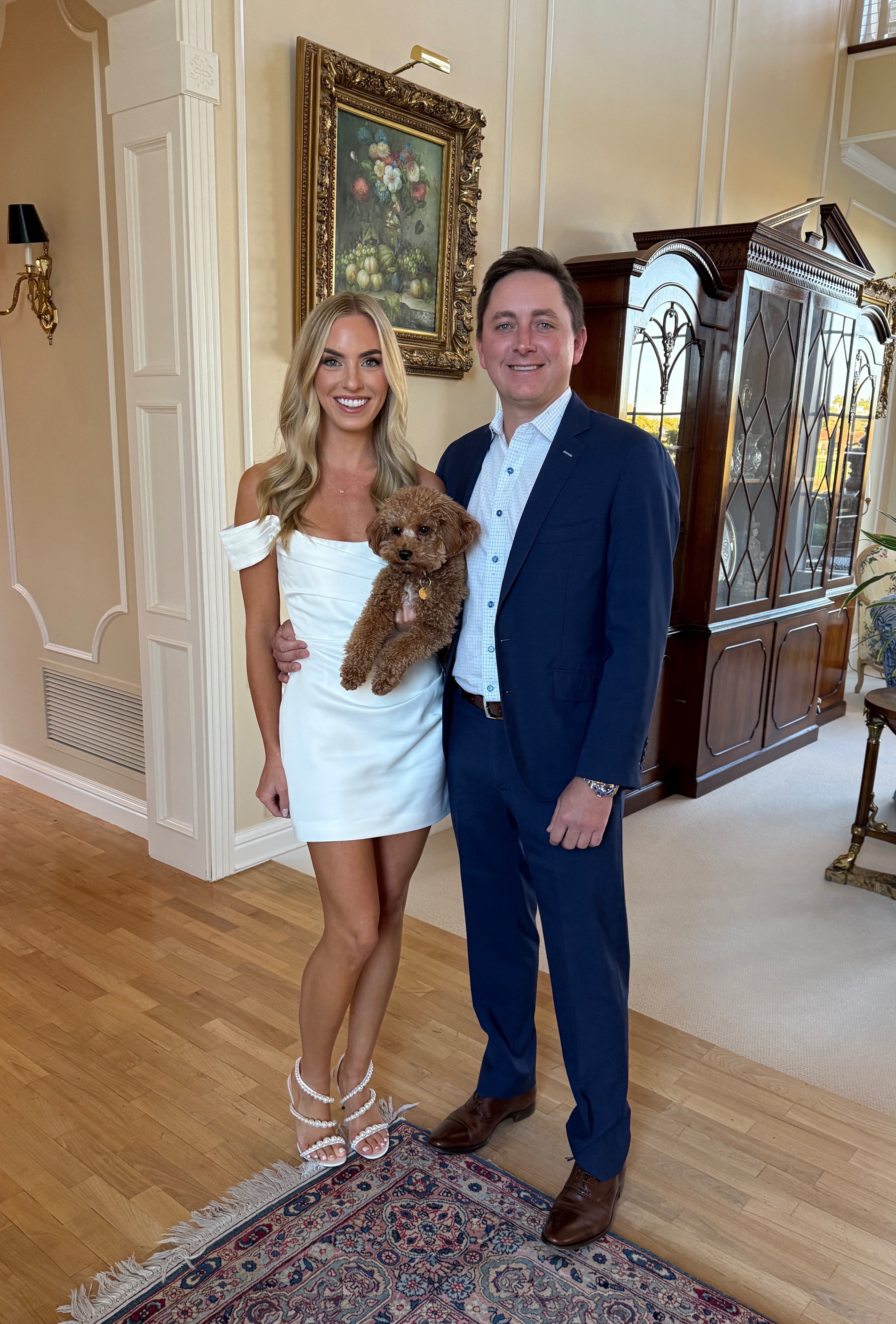 Engagement Party Outfit - White Sau Lee Dress and Pearl Heels 

 #LTKWedding