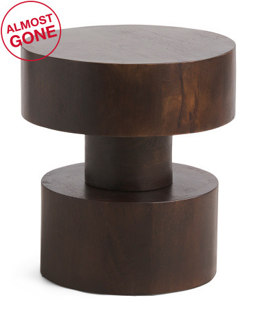 18in Wood Disc Side Table | TJ Maxx