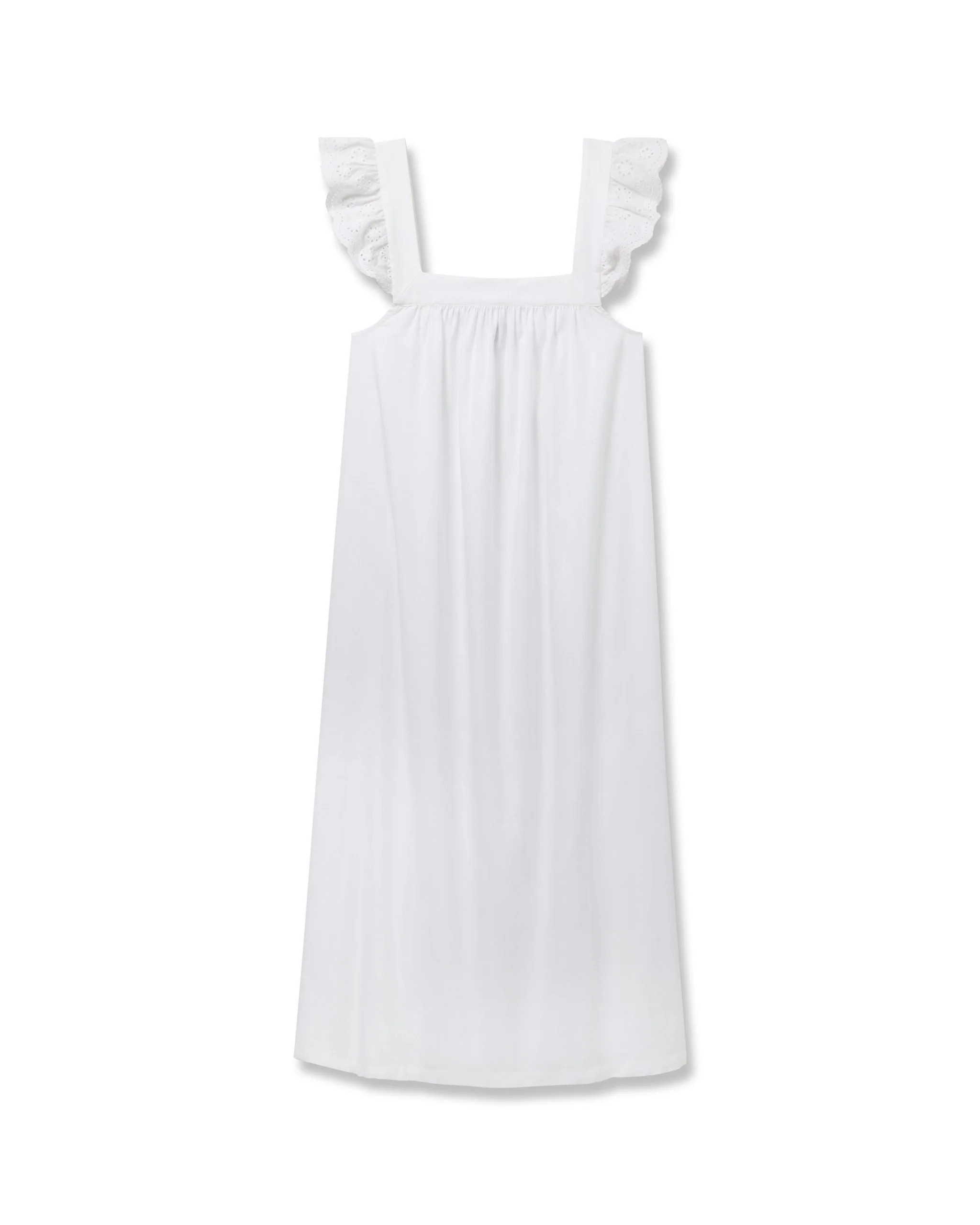 Women's Twill Clara Nightgown in White | Petite Plume