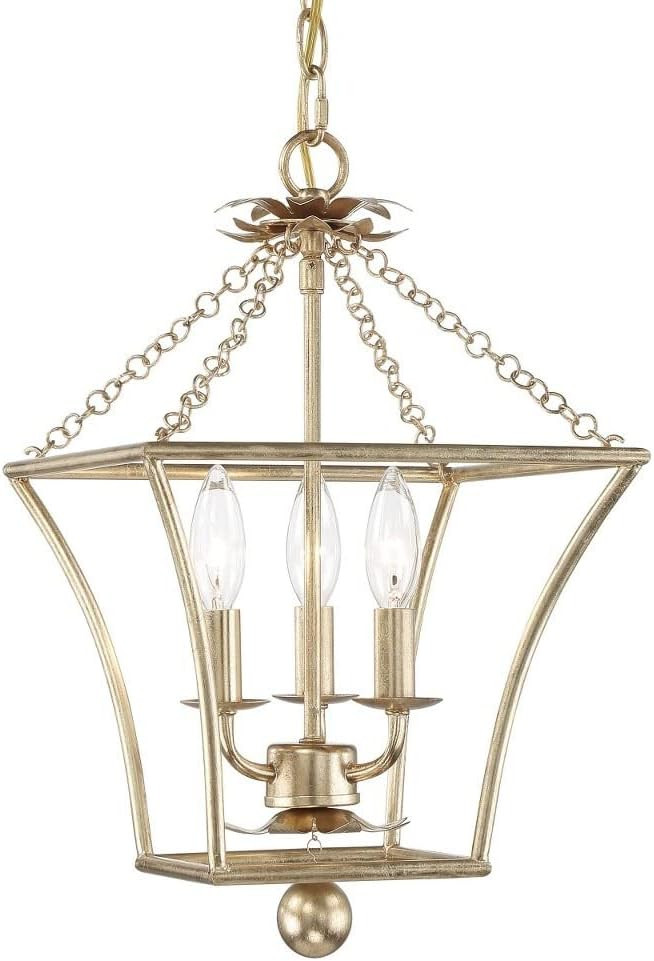 Crystorama Broche 3 Light Antique Gold Mini Chandelier | Amazon (US)
