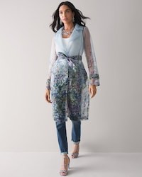 Organza Printed Trench Coat | White House Black Market