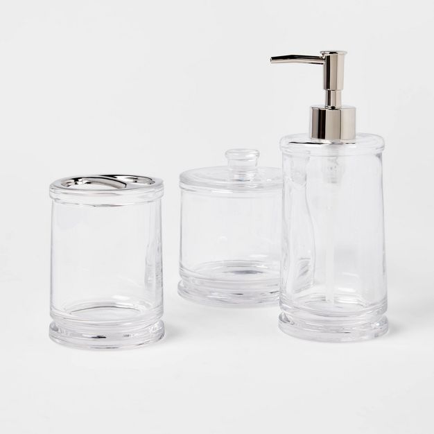 3pc Glass Bathroom Accessories Set Clear - Threshold™ | Target