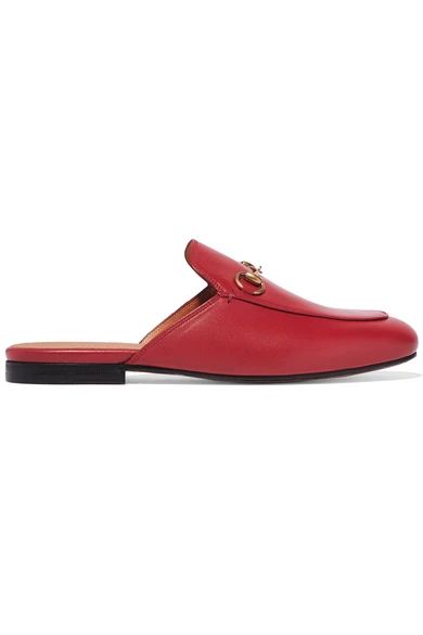 Gucci - Princetown Horsebit-detailed Leather Slippers - Red | NET-A-PORTER (US)