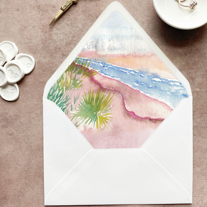 Watercolor Beach Envelope Liner | Set Of 10 | For 5x7” Invitations Envelope Liners | Minted