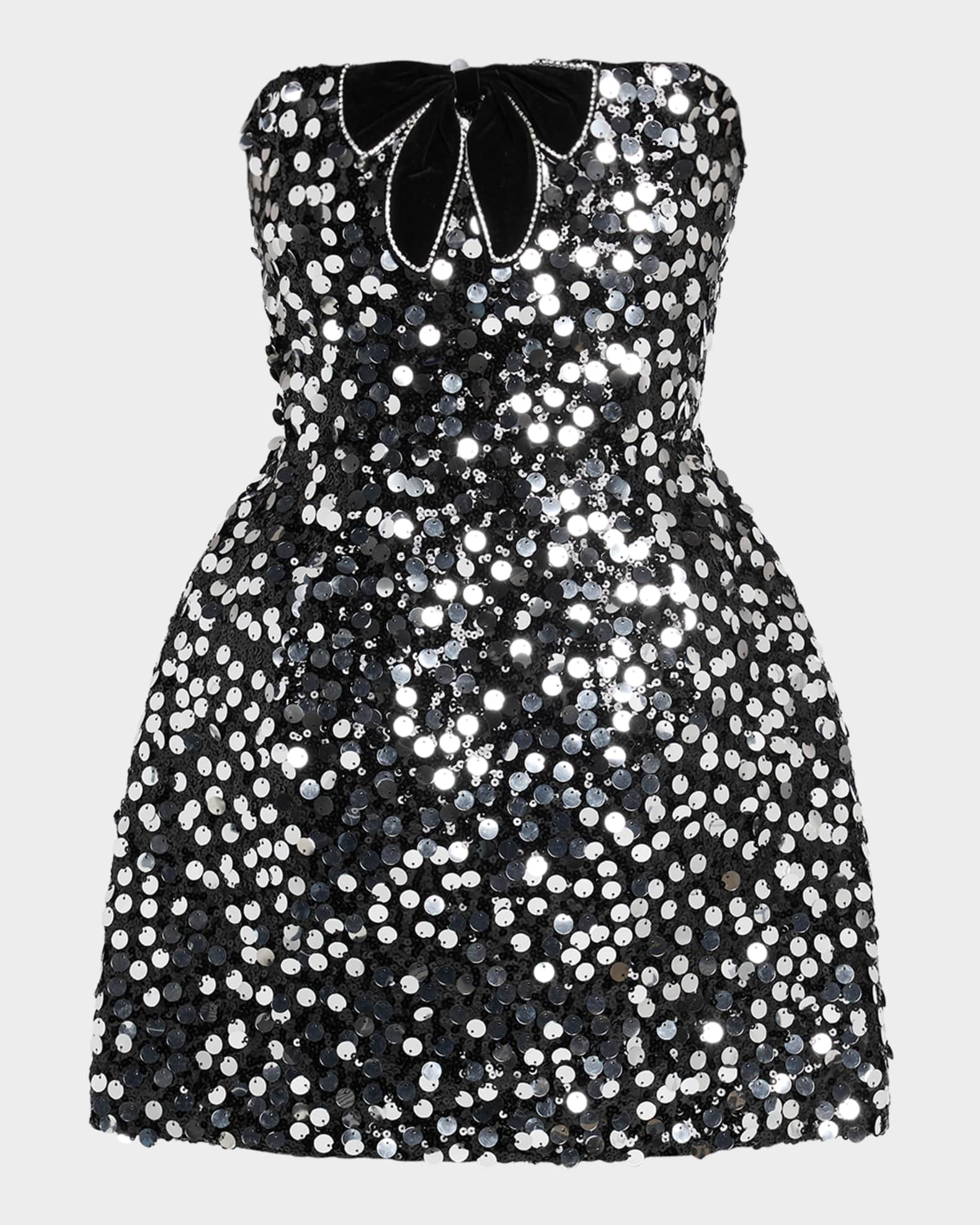 Maraya Sequined Strapless Mini Dress | Neiman Marcus