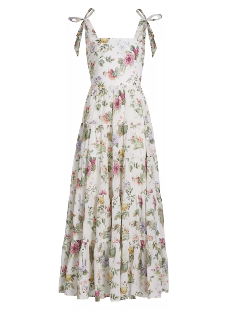 Monnie Floral Tie-Strap Maxi Dress | Saks Fifth Avenue