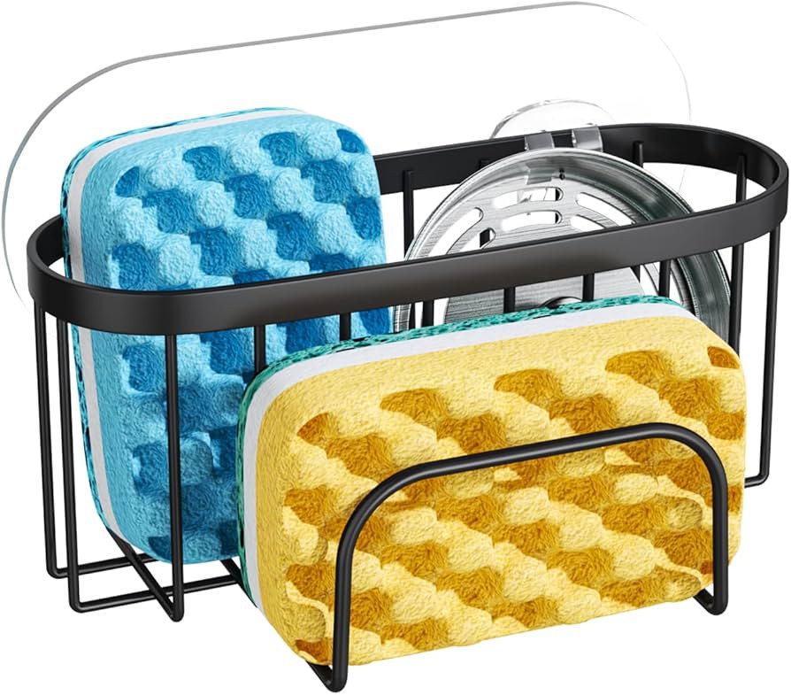 Consumest Sink Caddy Sponge Holder for Kitchen Sink, SUS304 Stainless Steel Kitchen Sink Organize... | Amazon (US)