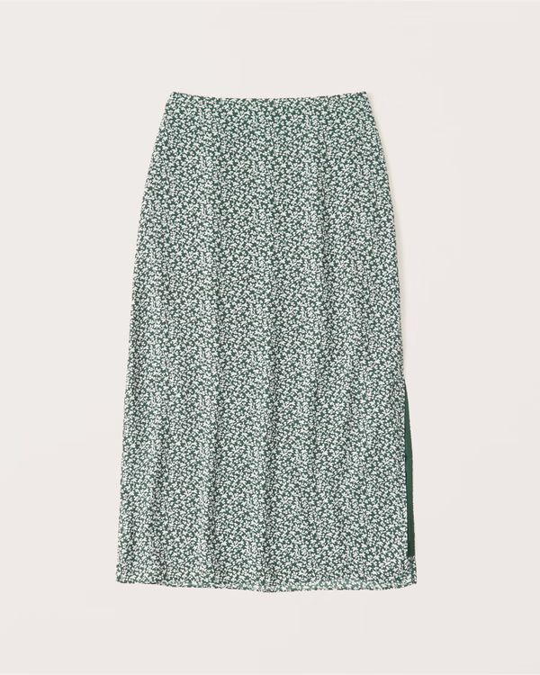 Women's High-Slit Midi Skirt | Women's Bottoms | Abercrombie.com | Abercrombie & Fitch (US)