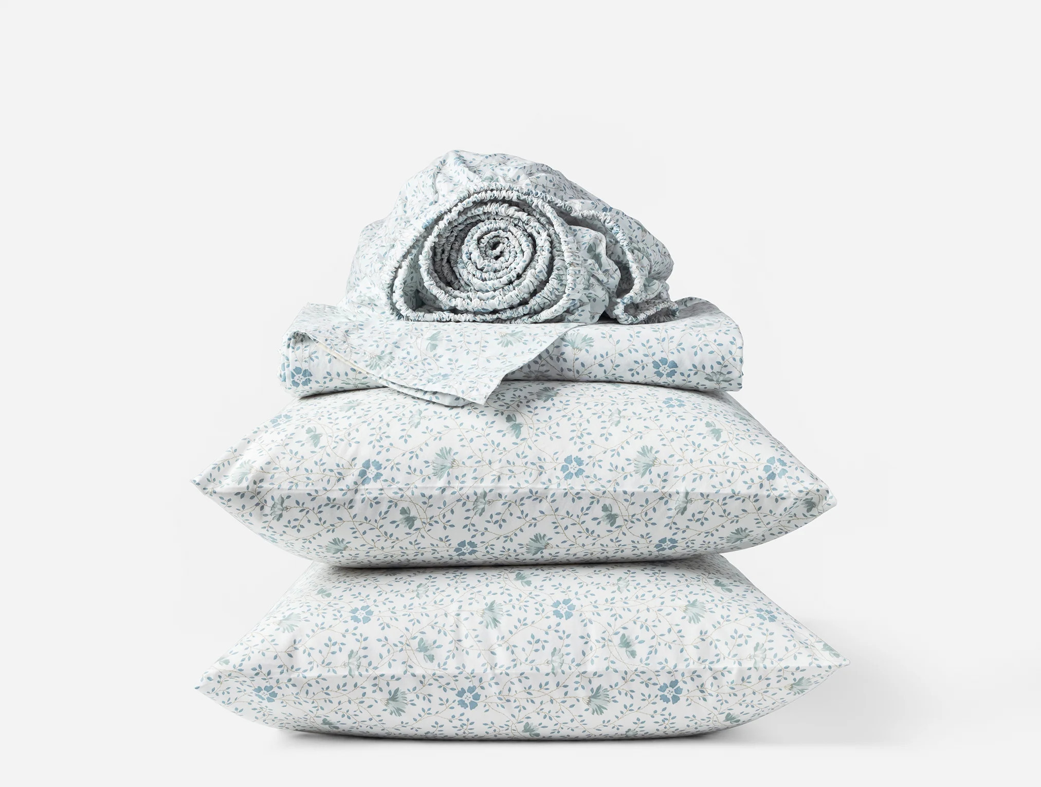Organic Print Percale Sheet Set Queen Tidal Meadow | Coyuchi | Coyuchi