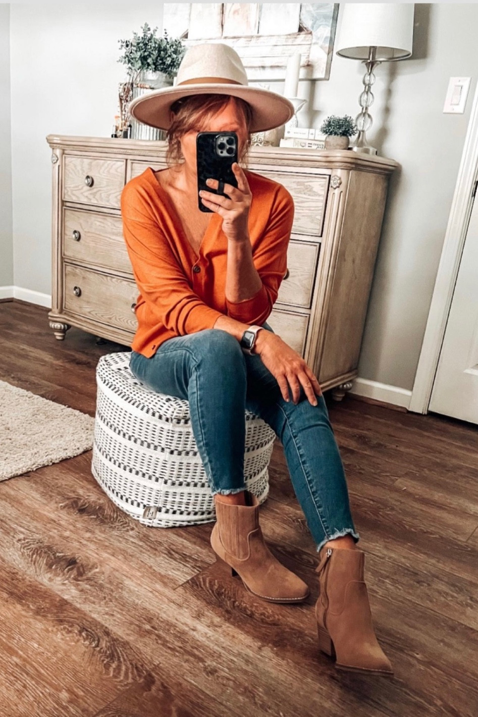 Cardigan from Target on sale for $20. More colors available, fits tts. Styled with dark denim jeans, boots and fedora. 

Casual outfit, date night, casual dinner outfit, target finds, target style, fashion over 40, sale

#LTKstyletip #LTKsalealert #LTKunder50