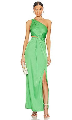 AMUR Deena One Shoulder Gown in Green Daylily from Revolve.com | Revolve Clothing (Global)