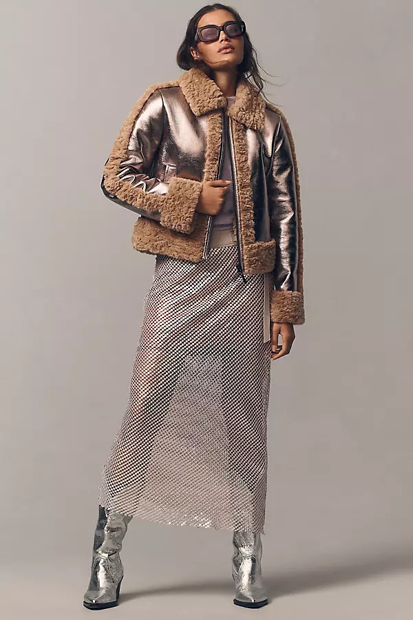 Pilcro Chainmail Column Maxi Skirt | Anthropologie (US)