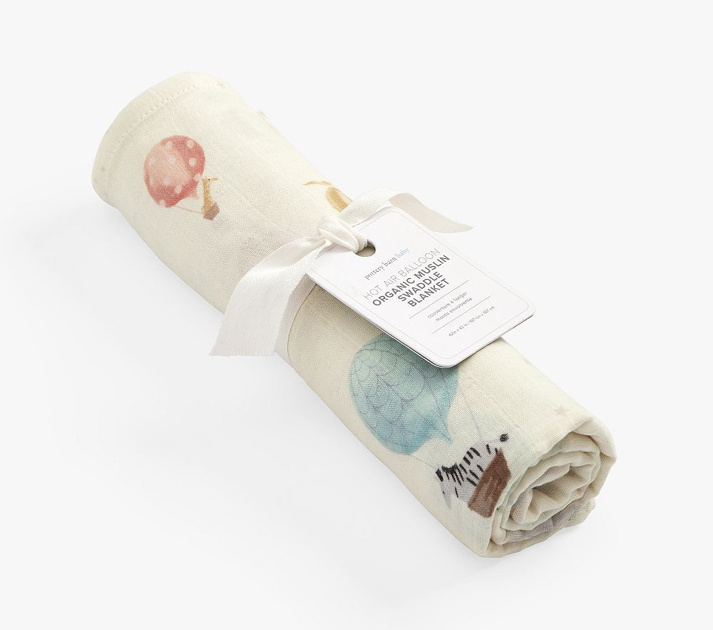 Hot Air Balloon Organic Muslin Swaddle | Pottery Barn Kids
