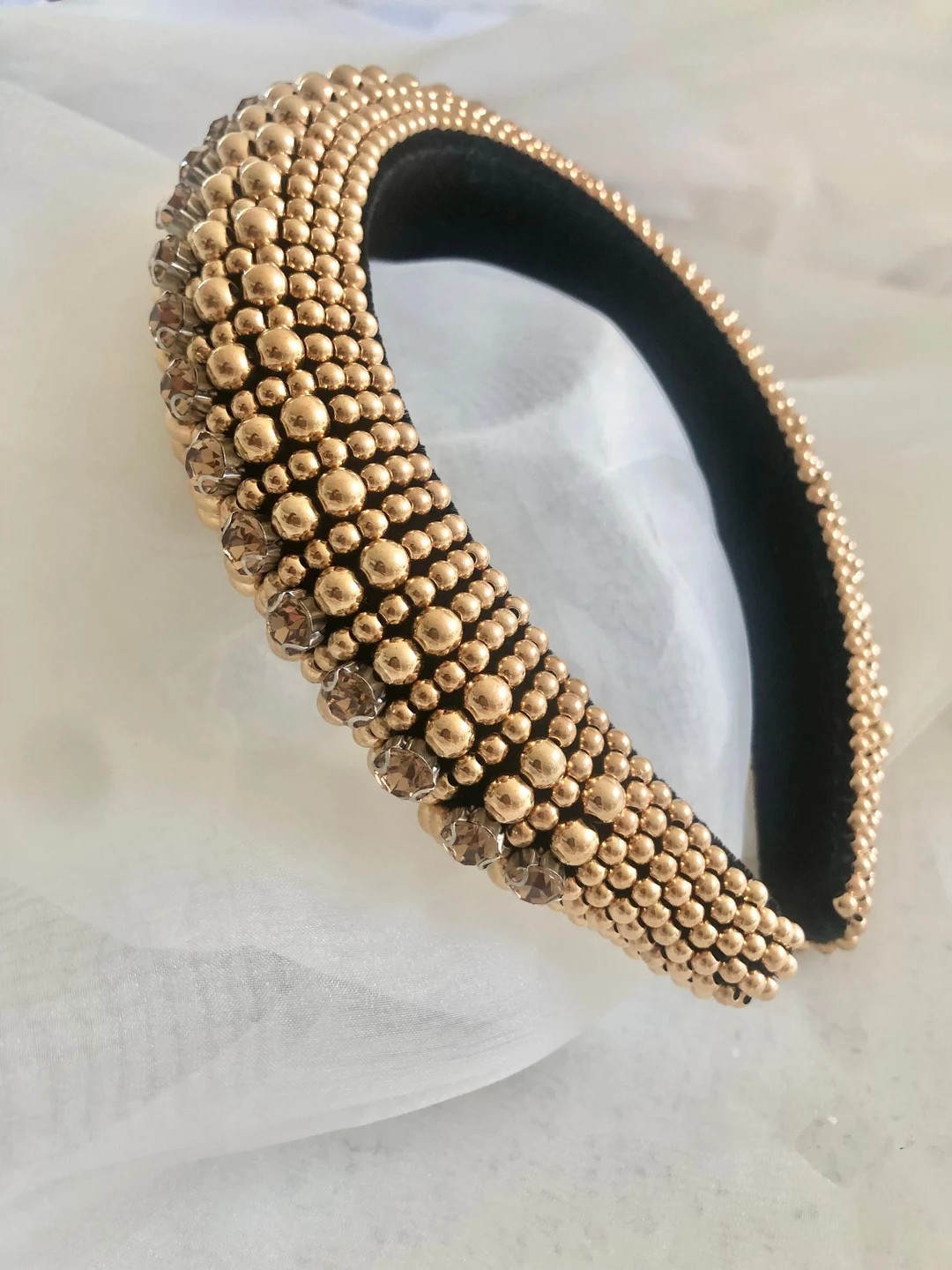 Gold Pearl Headband Gold Pearl Aliceband Gold Headband Gold - Etsy | Etsy (US)