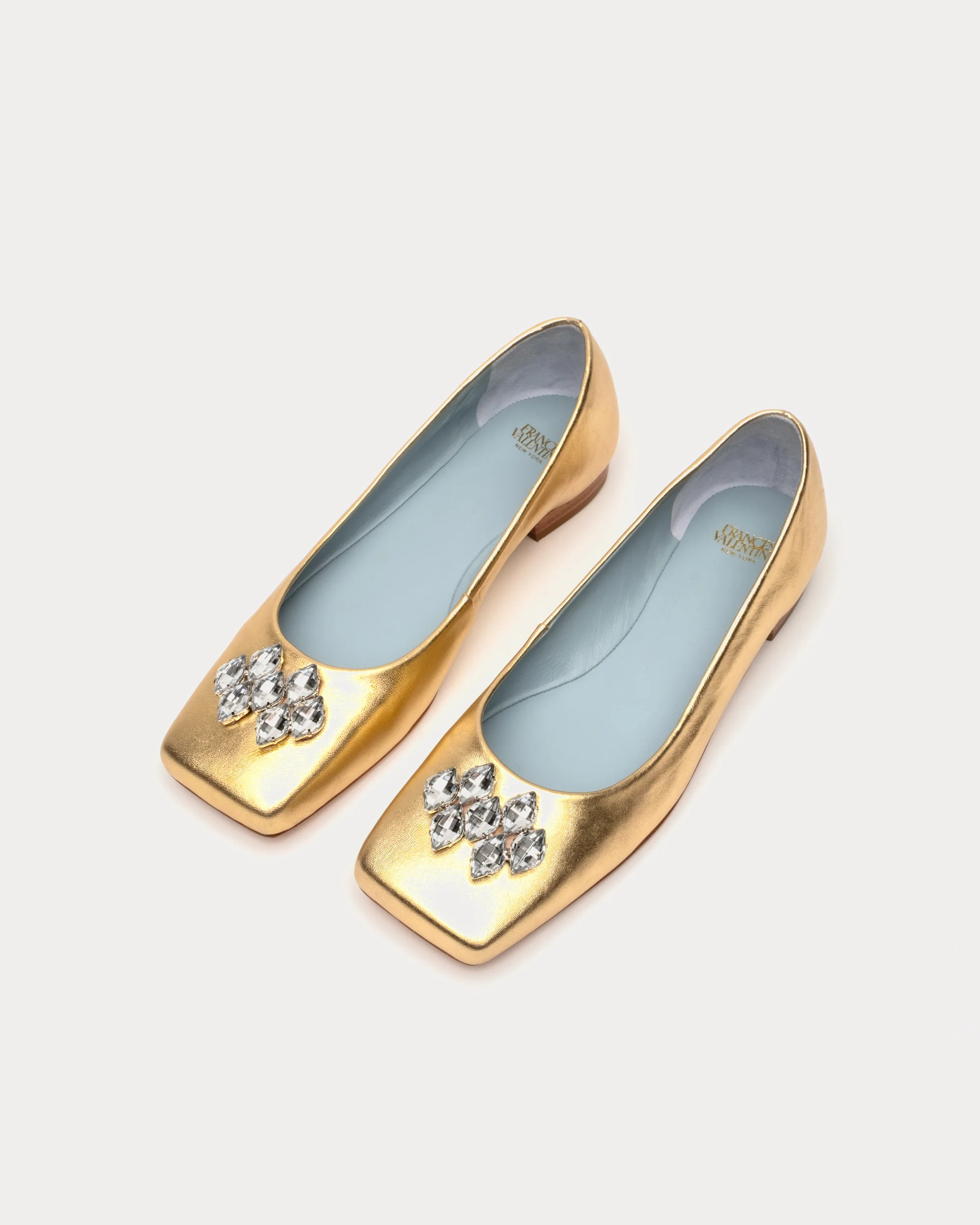 Square Toe Ballet Flat Platino | Frances Valentine
