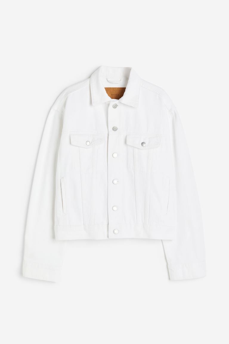 Short Denim Jacket - White - Ladies | H&M US | H&M (US + CA)
