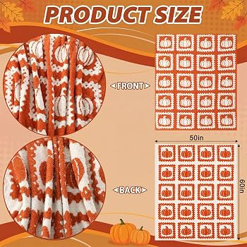 Fall Pumpkin Blanket Reversible Pumpkin Knit Throw Blanket | Amazon (US)