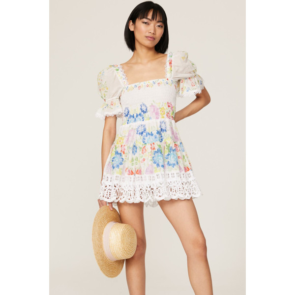 Charo Ruiz Vannys Short Dress print-white-multicolored | Rent the Runway