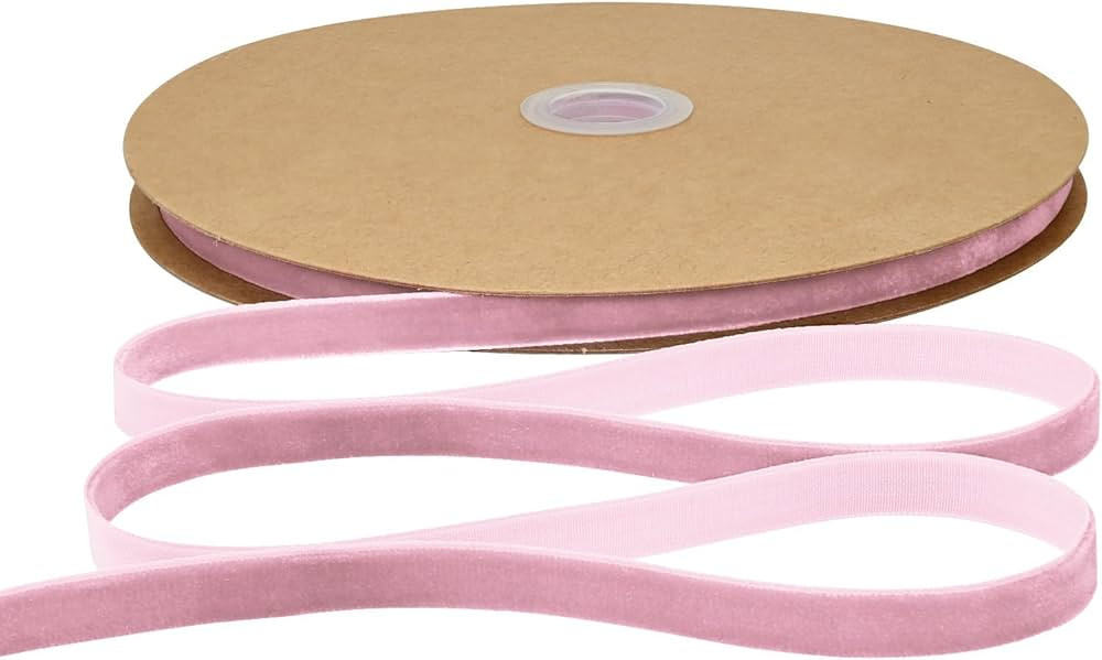 Dusty Pink Velvet Ribbon 3/8 inch × 25 Yards for Christmas Wreath Bow DIY Sewing Projects Gift W... | Amazon (US)