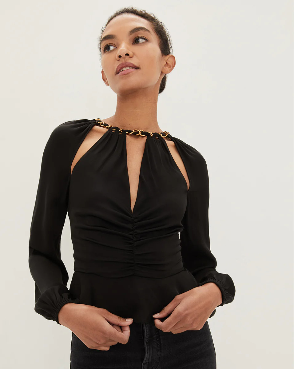 Veronica Beard Yulita Chain-Detail Top Black | Veronica Beard