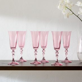 Estelle Colored Glass Regal Flute Glass (Set of 6) | West Elm (US)